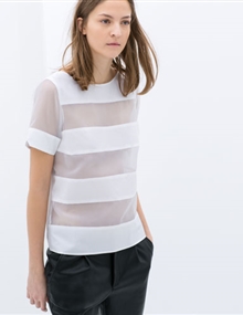 Blusa em popeline e organza